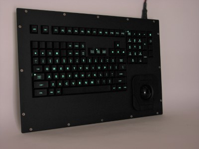 Cortron Model 121 Keyboard T20D  Backlit Panel Mount Enclosure Surface Vehicle, Extreme Dust and Water