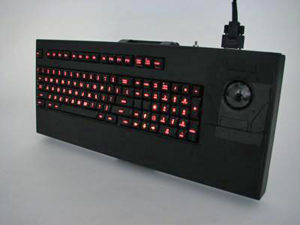 Cortron Model 100 Keyboard T20D  Backlit Table Top Enclosure Padded Wrist Rest