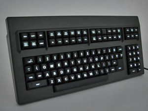 Cortron Model CUSTOM-KB Keyboard No Pointing Dev  Backlit Table Top Enclosure Dual USB Ports.