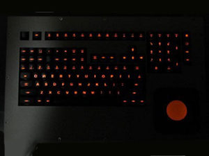 Cortron Model 121 Keyboard T20D6  Backlit Panel Mount Enclosure Custom Legends.
