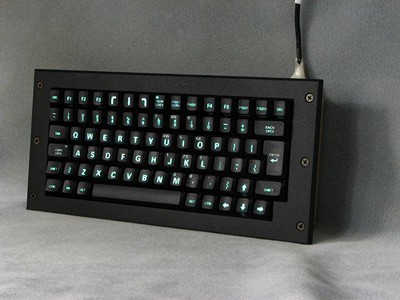 Cortron Model 79 Keyboard No Pointing Dev  Backlit Panel Mount Enclosure Custom Legends