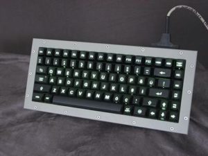 Cortron Model 80 Keyboard No Pointing Dev  Backlit Panel Mount Enclosure Turkish Key Legends.