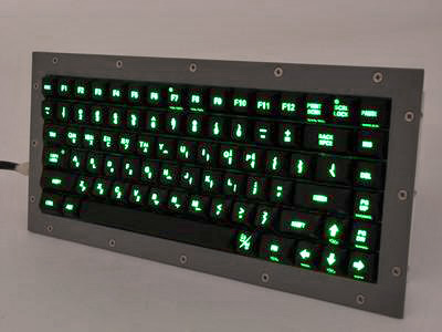 Cortron Model 80 Keyboard No Pointing Dev  Backlit Panel Mount Enclosure Korean Key Legends