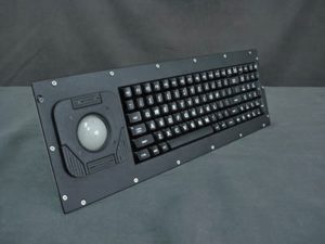 Cortron Model 90 Keyboard T20D  Backlit Panel Mount Enclosure Left Hand Trackball Location.