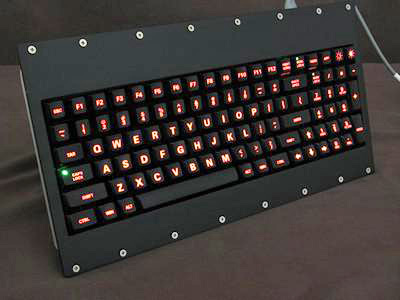 Cortron Model 90 Keyboard No Pointing Dev  Backlit Panel Mount Enclosure Light Weight