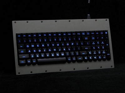 Cortron Model 90 Keyboard No Pointing Dev  Backlit Panel Mount Enclosure Extreme shock MIL-STD-901