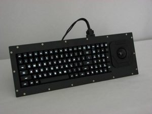 Cortron Model 90 Keyboard T20D  Backlit Panel Mount Enclosure Extreme Shock MIL-STD-901