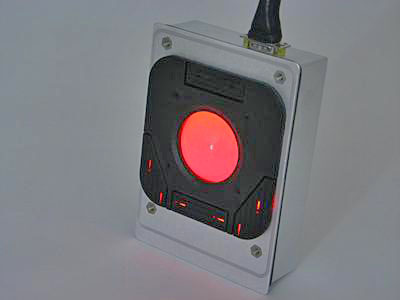 Cortron Model T20D Pointing Device T20D  Backlit Panel Mount Enclosure Color shifting brightness control button.
