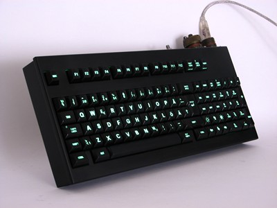 Cortron Model 100 Keyboard No Pointing Dev  Backlit Table Top Enclosure Light Weight, rugged  Hub.