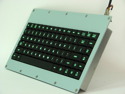 Cortron Model 80 Keyboard No Pointing Dev  Backlit Panel Mount Enclosure Extreme shock protection MIL-STD-901D Grade A.