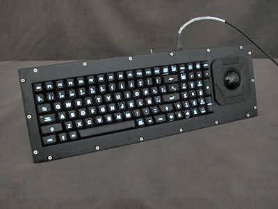 Cortron Model 90 Keyboard T20D  Backlit Panel Mount Enclosure Extreme shock, Spanish Legends.